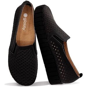 Glolily Elle Platform Wave Perforated Black 7